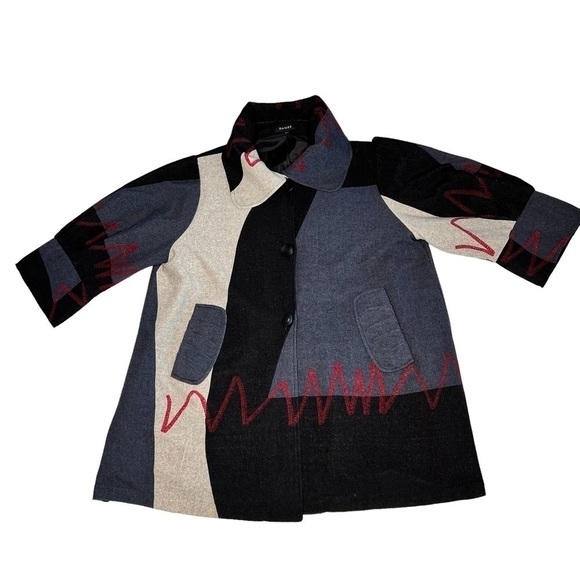 DAMEE Abstract Design Sweater Knit Jacket Coat Women's Size 2X - Picture 1 of 16
